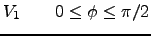 $\displaystyle V_1 \quad\quad 0\le\phi\le\pi/2$